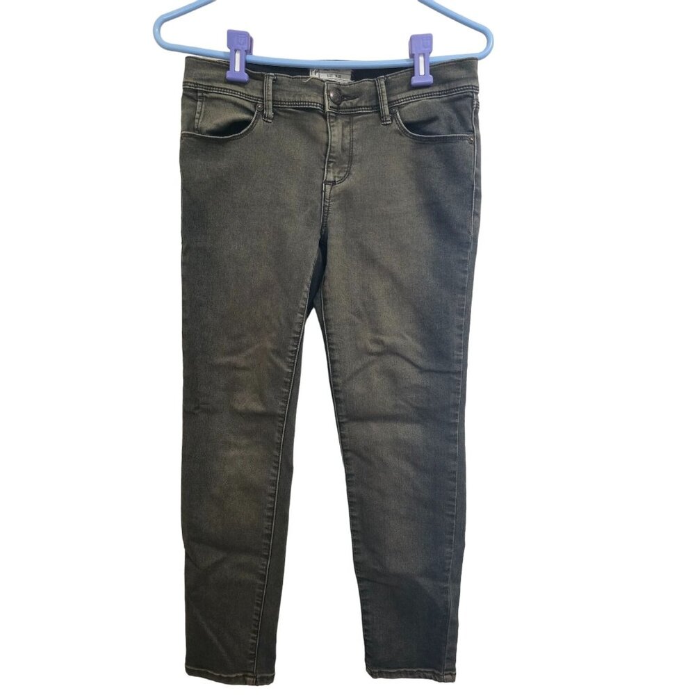 Free‎ People Womens Slim Fit Distressed Denim Jeans Size 27 Dark Green